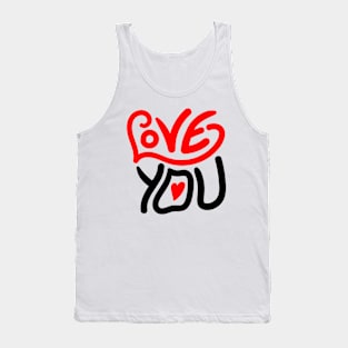 Love You Lettering Red Tank Top